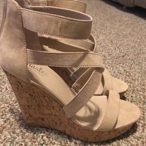 Tan Cork Wedges